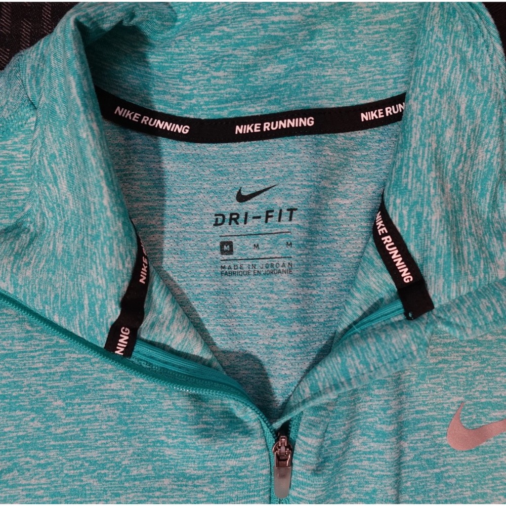 Nike Running Dri-FIT Quarter Zip Pullover Teal Heather AJ4660-311 Womens Medium - Picture 2 of 9